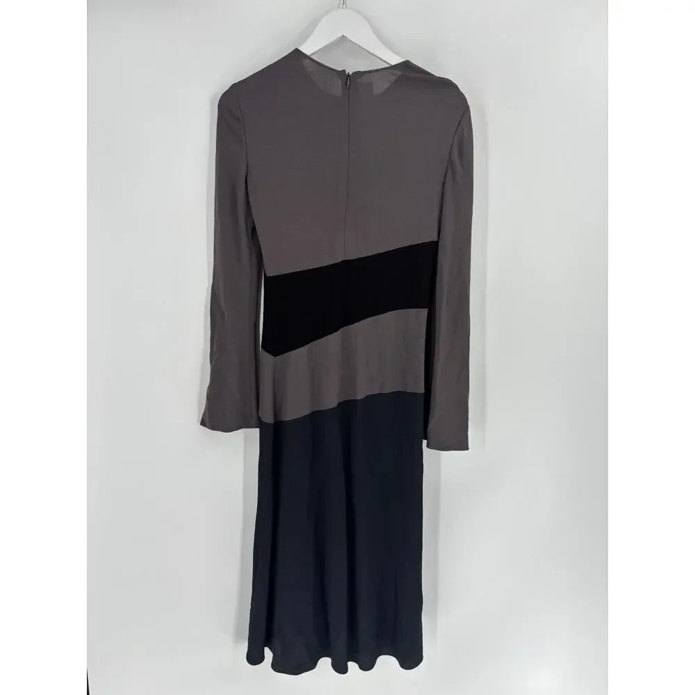 Calvin Klein Collection Bergdorf Goodman Fall 1996 Womens 6 Black Taupe 1990s